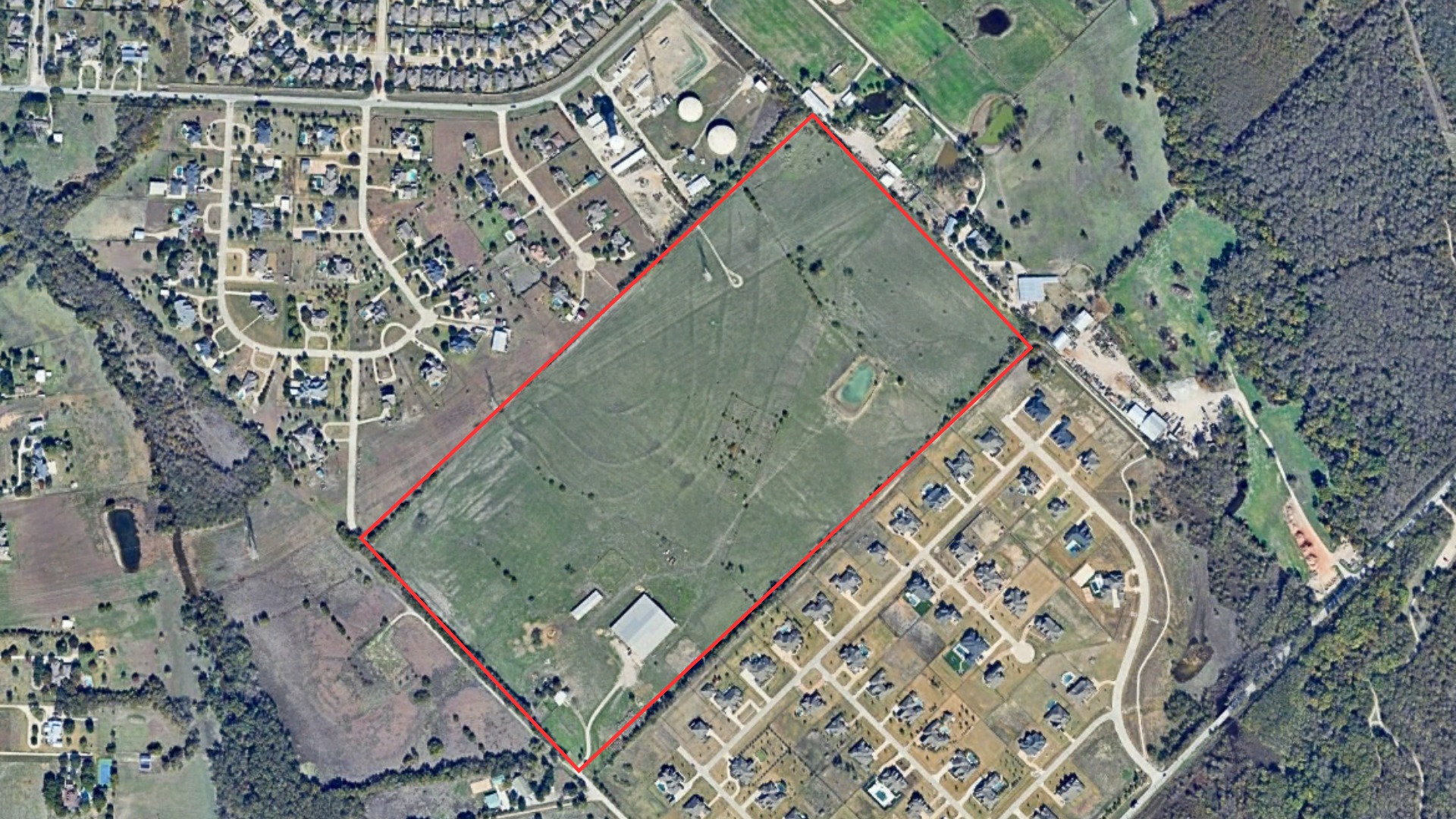 68 Acre Sachse Land Development aerial view